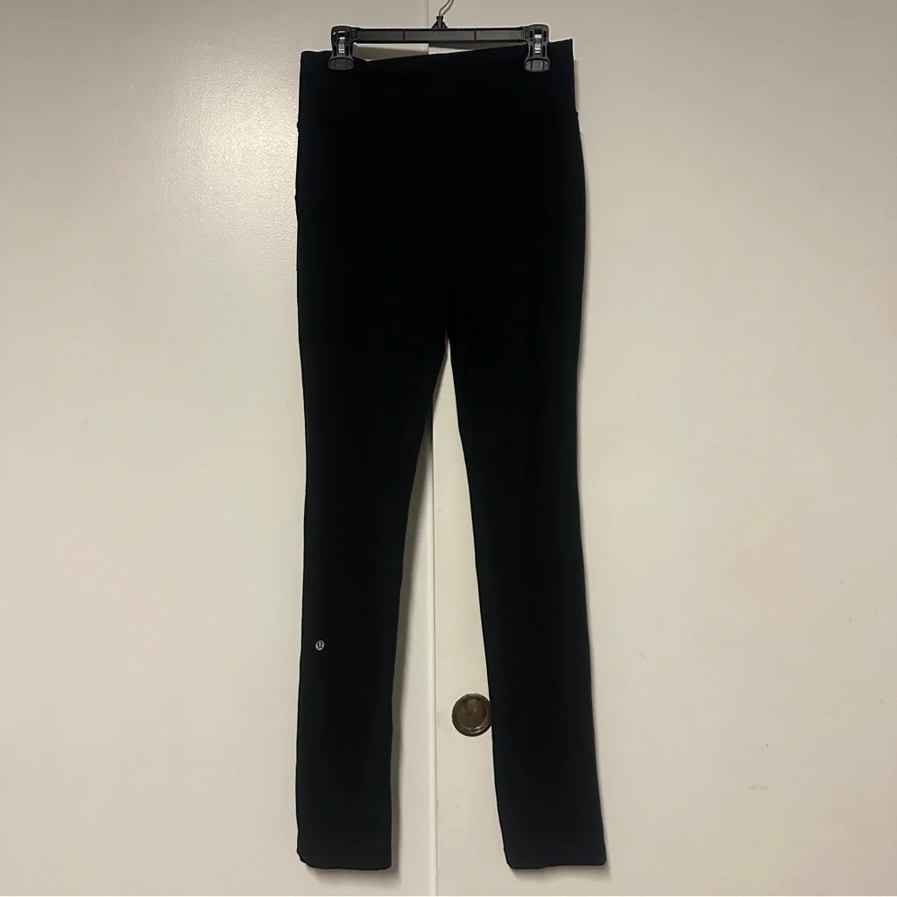 LULULEMON Black Foldover Waist Drawstring Slim Leg Fitness Yoga Pant Size 10T